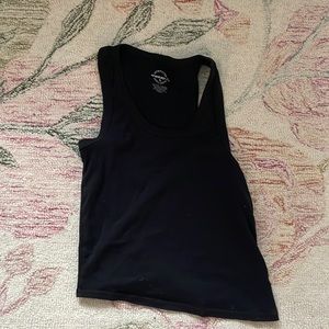 Large plain black tank top